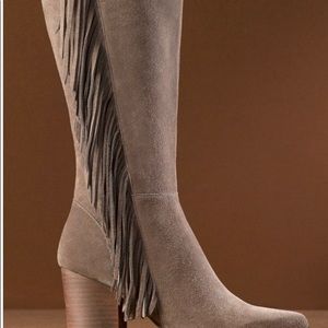 New Steve Madden 'Cacos' Fringe Sued Tall Boots
